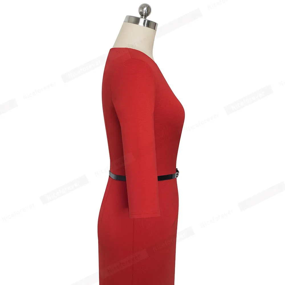 Хорошее-forever элегантное короткое однотонное офисное платье vestidos деловые вечерние женские облегающее осеннее платье B552