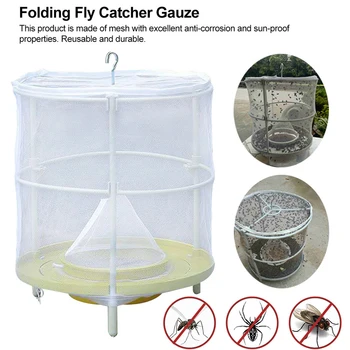 

Reusable Hanging Fly Catcher Cage Pest Control Fly Killer Flies Flytrap Zapper Cage Net Trap Home Garden Yard Supplies Dropship