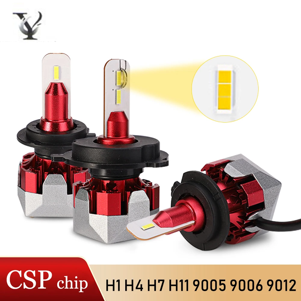 2 шт. светодиодный фары H4 Hi-Lo луч H7 H1 H11 H8 H9 9005 9006 9012 Turbo CSP чип 12 в 6000 К авто лампа