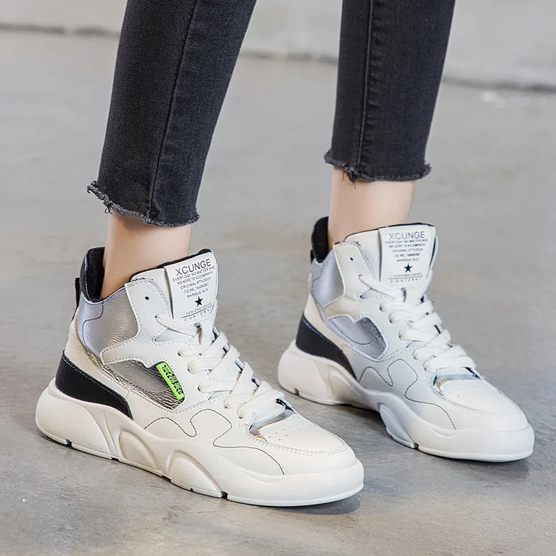 

Flat high-top shoes female autumn/winter 2019 cotton shoes all go with British thick bottom casual small white shoes female