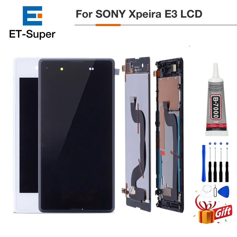 Оригинальный IPS дисплей для SONY Xpeira E3 LCDDigitizer в сборе с рамкой D2203 D2243 4 5