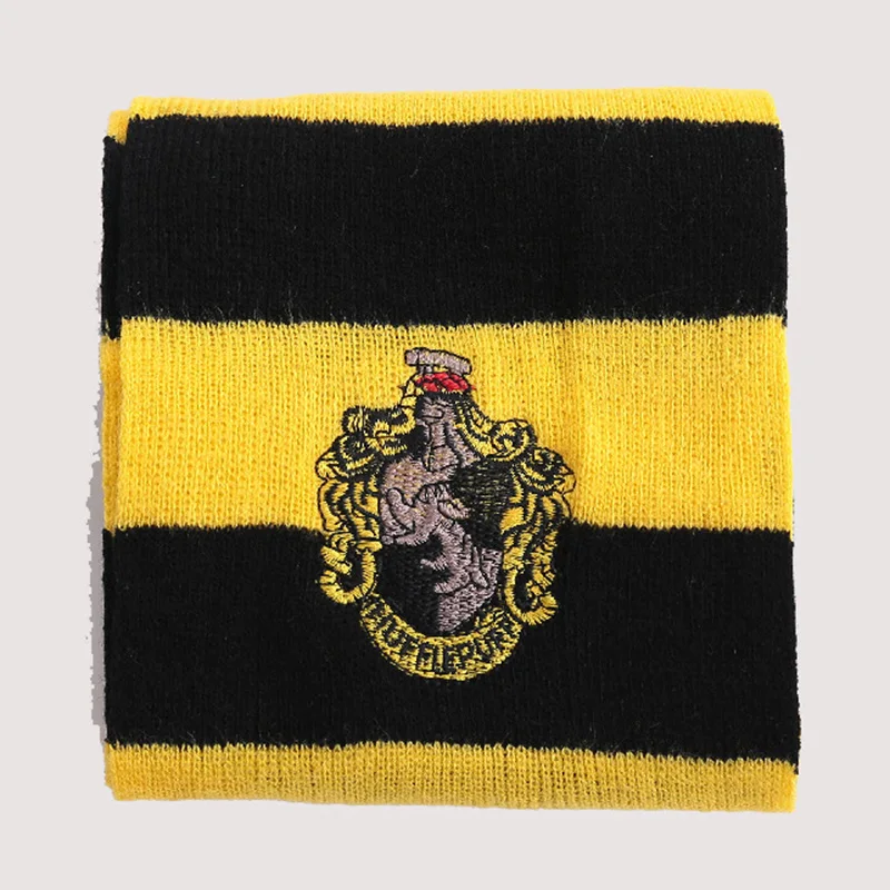 Hufflepuff Scarf 100 шт./лот) поттер шарф Косплей на Гриффиндор костюм Слизерин Ravenclaw Hufflepuf подарок на Хэллоуин Гермиона шарфы - Цвет: Hufflepuff Scarf