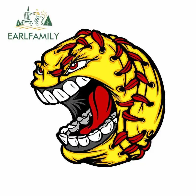 

EARLFAMILY 13cm x 12.7cm for Screaming Softball Cartoon Oem Car Stickers Vinyl JDM Bumper Trunk Truck Graphics Car Accessories