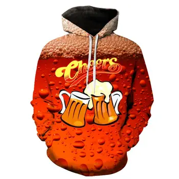 

New fashion 3D print hoodie beer / fruit / notes and other series of men and women autumn and winter sports shirt hoodies