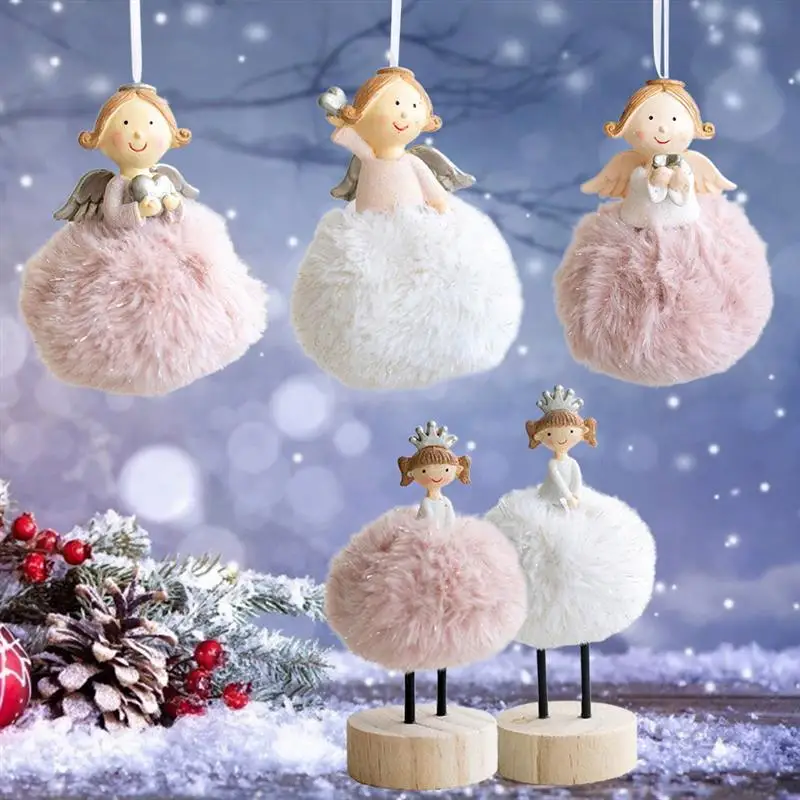 Подвеска с ангелом Merry Christmas плюшевая кукла подвеска в виде рождественской елки