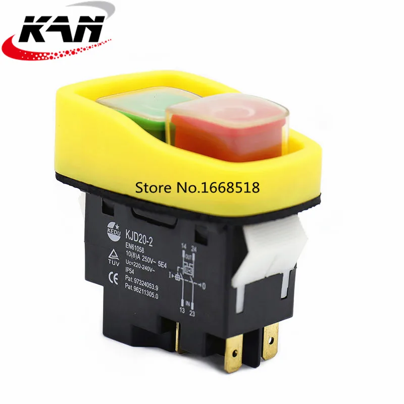 KEDU KJD20 2 120/250V 10/(8) A водонепроницаемый электромагнитный переключатель вкл. Выкл.