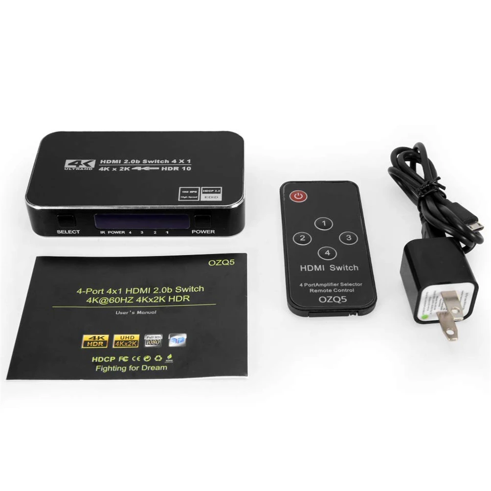 Mini 4 порта 4x1 HDMI переключатель Ultra HD 4K @ 60 Гц 2 0 HDCP в 1 коммутатор с ИК управлением для