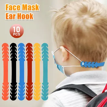 

10PCS Kids Non-slip Mask Hooks Adjustable Silicone Mask Hanging Buckle Extension Strap Mask Accessories Earache Prevention Fixer