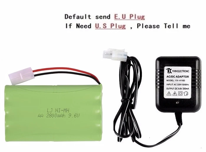 Модель H) Ni-MH 9,6 v 2800mah батарея+ USB зарядное устройство для Rc игрушки автомобиль Танк Поезд Робот Лодка пистолет AA 9,6 v перезаряжаемый аккумулятор - Цвет: Red