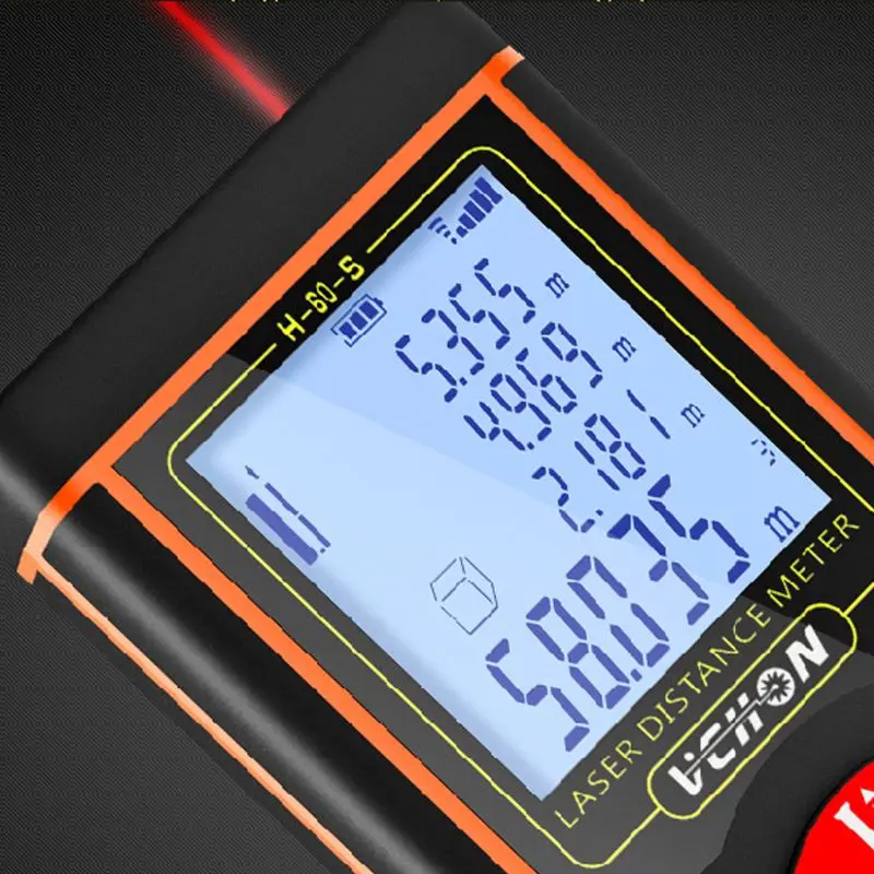 40/60/80/100m Handheld Infrared Ray Distance Meter 360°Level Bubble Area Measure Y5GA
