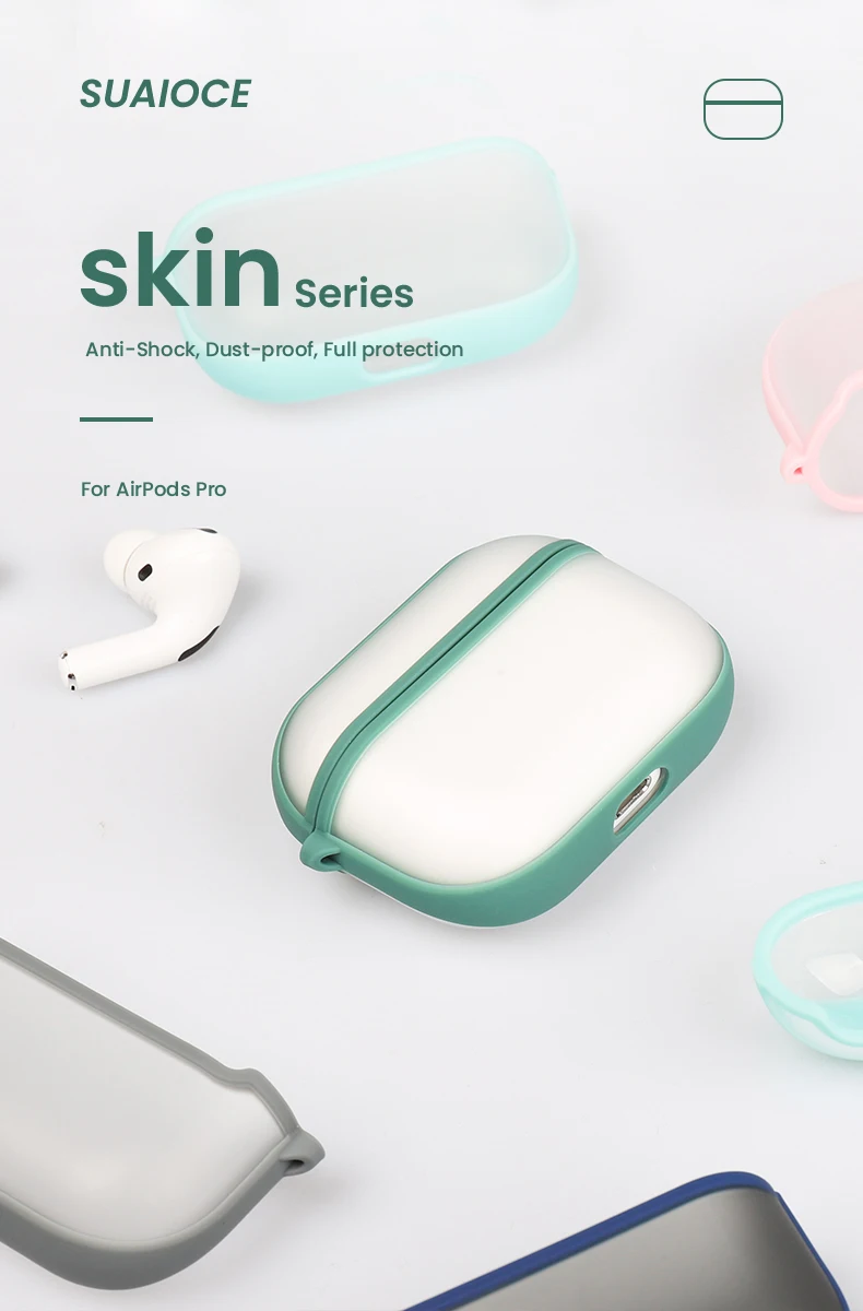 SUAIOCE для Apple AirPods Pro Чехол, беспроводной Bluetooth чехол для наушников, прозрачный чехол, защитный чехол для Airpod 3, защита от пыли
