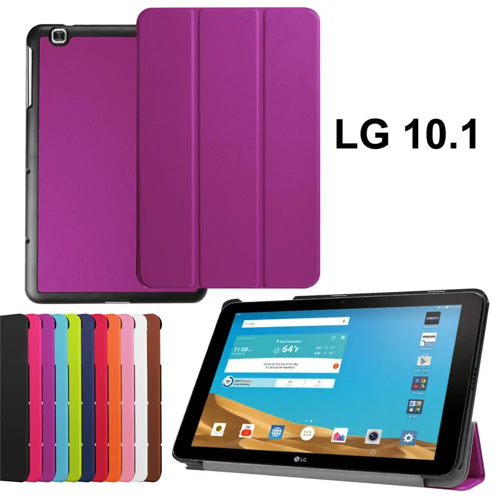 Purple Чехол для LG G PAD X 10,1 V930 ультра тонкий магнитный стенд флип Смарт Пробуждение Funda защитный чехол для планшета Whit стилус - Цвет: Purple