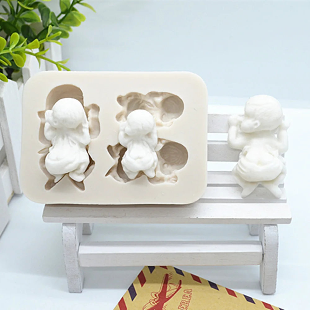 Luyou 3D спящие Детские Силиконовые формы для мастики инструменты украшения торта