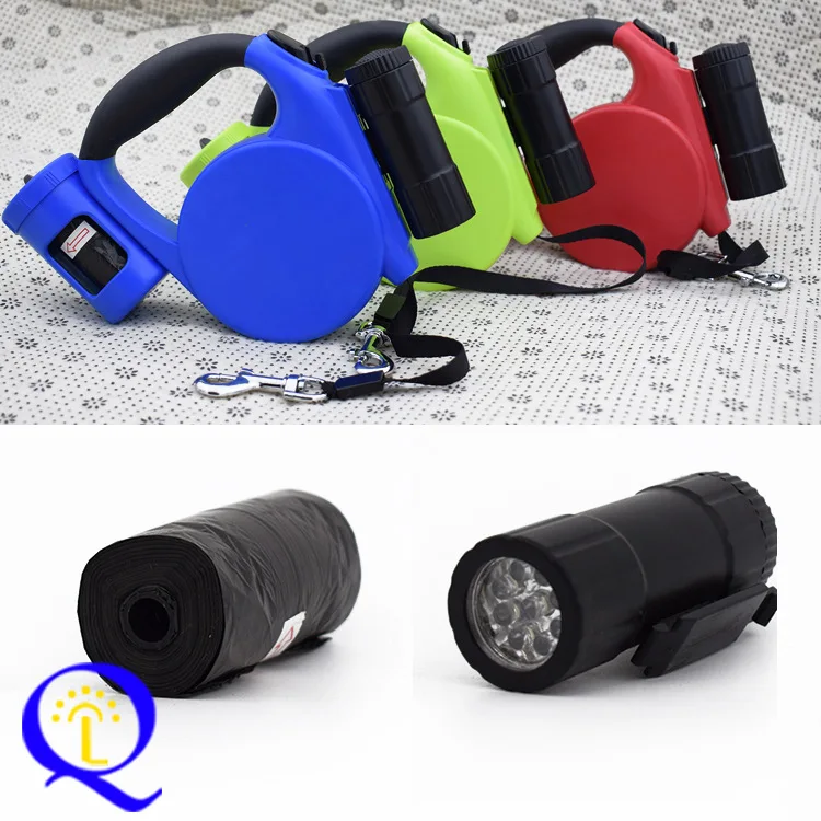 

LED Multi-functional Automatic Flexible Tractor Light Included with Garbage Bag Portable Dog Traction Rope