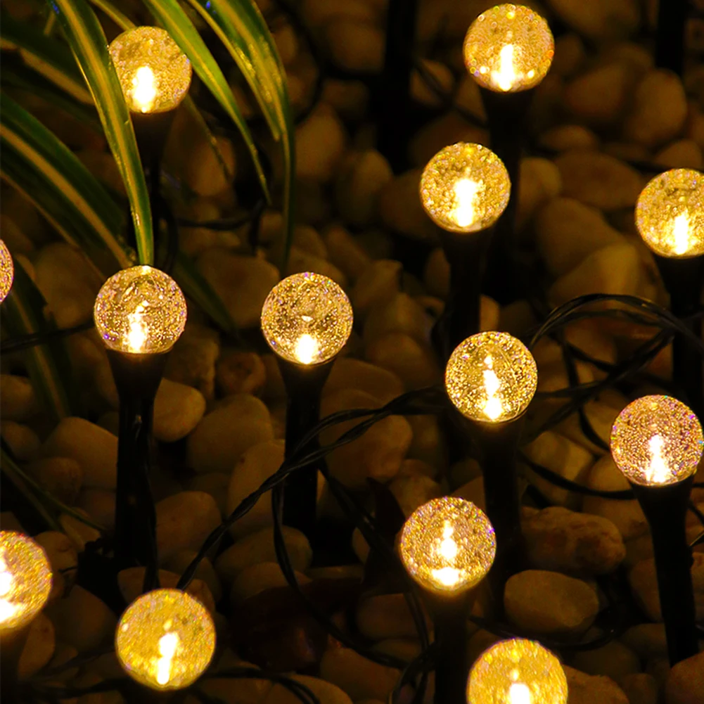 Solar Powered Fairy String Bubble Ball LED Lights For Outdoor Garden Yard Path Solar Powered Fairy String Bubble Ball LED Lights For Outdoor Garden Yard Path