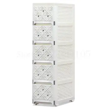 

18cm European Seam Receptacle Drawer Plastic Kitchen Storage Cabinet Bathroom Narrow Shelf