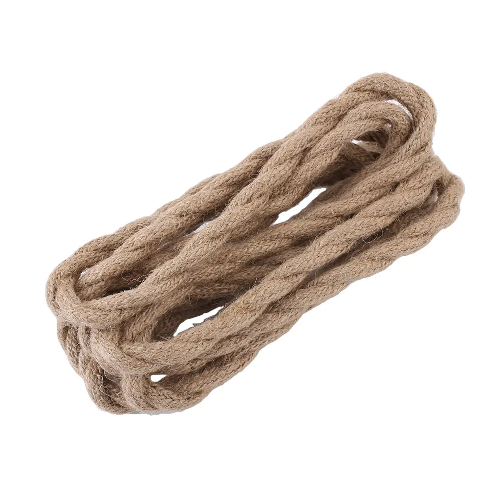 Retro Vintage Hemp Rope Wire Fabric Electrical Cord Lighting Accessories 2.5M