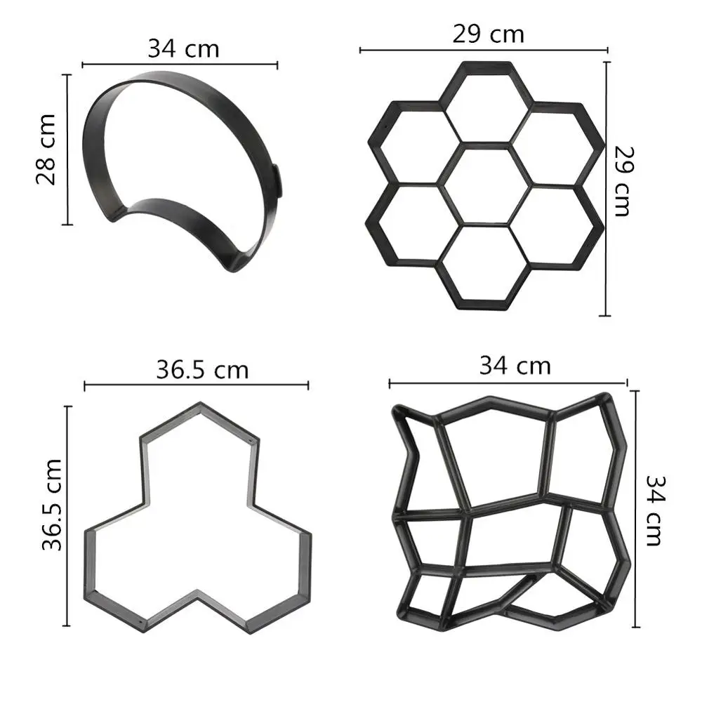 DIY Path Maker Manual Paving Mold Stone Brick Concrete Walkway Mold Reusable Garden Stone Brick Road Building Decor Cement