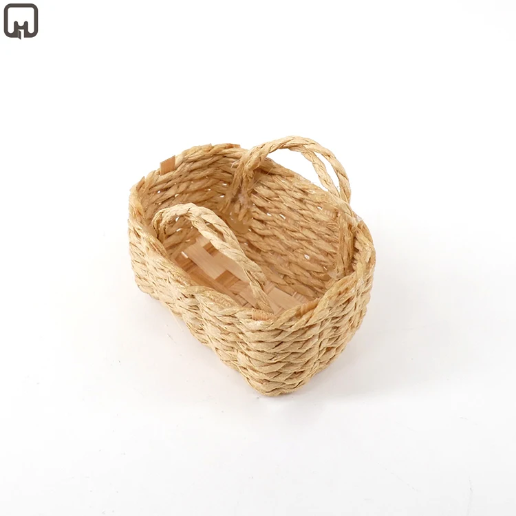 Мини милый кукольный домик рама из ротанга ручной работы корзина для овощей