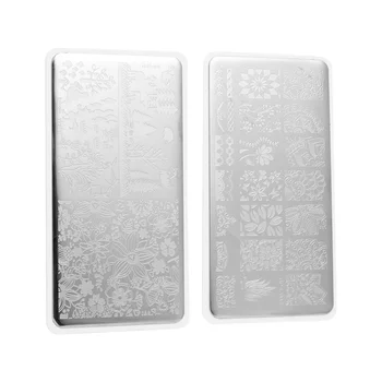 

2Pcs Exquisite Nail Durable Templates Stamping Plates Flower Animals Design DIY Manicure