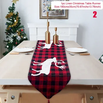 

Christmas Decorative Table Runners Linen Table Cloth with Tassels for Holiday Dinner Parties Supplies Home Decorations