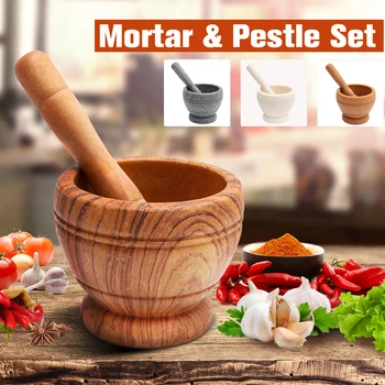 

Spice Crusher Resin Bowl Mortar Pestle Spice Pepper Crusher Herbs Grinder Garlic Mixing Bowl Press Bowl Kitchen Tools