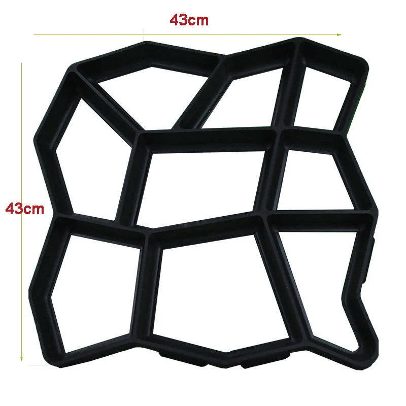 43x 43cm Садовая прогулочная тротуарная пресс-форма DIY Ручная тротуарная плитка цемент кирпич дорога бетонные формы путь производитель многоразовые DIY Ручная тротуарная плитка - Цвет: 43x 43cm