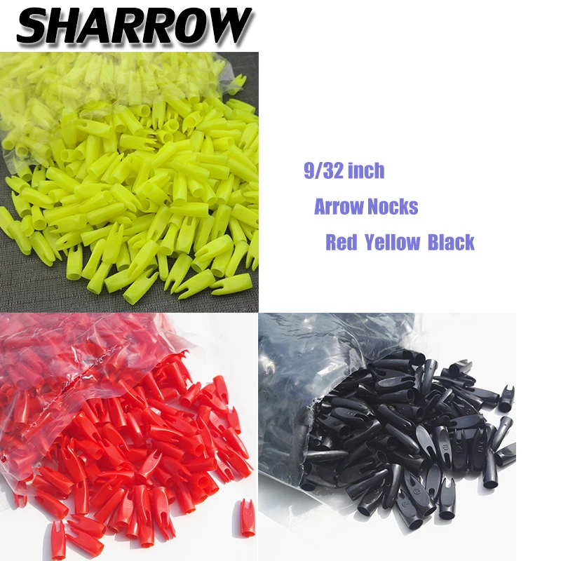 50/100pcs 9/32inch Archery Arrow Nock Wood Arrow ID7.2mm Tails Plastic Arrow Nock Hunting Shooting Bow And Arrow Accessory