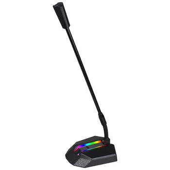 

RGB Light Desktop Capacitive Microphone USB Noise Reduction Computer Microphone for Gaming Live Streaming​​