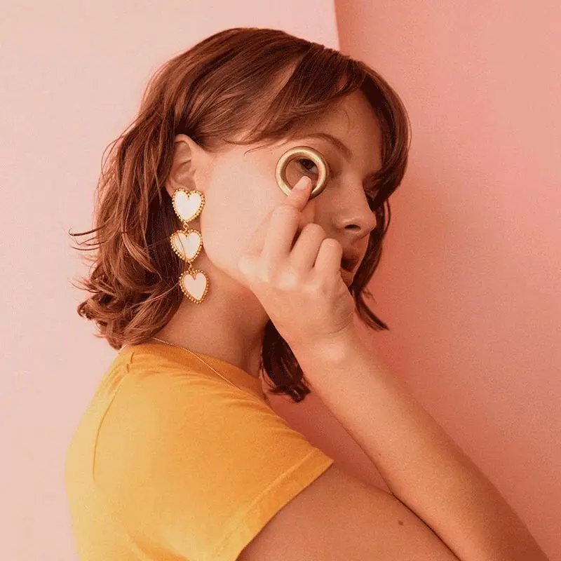 2019 ZA ювелирные изделия геометрические в форме сердца длинные массивные серьги