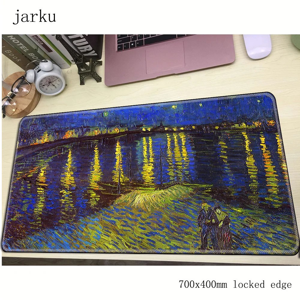Игровой коврик для мыши van gogh 700x400X3MM большой с HD принтом аксессуары ноутбука