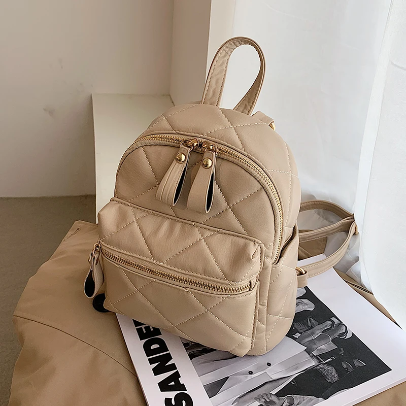 winter Leather Solid Backpacks 
