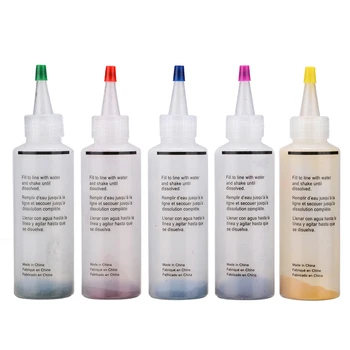 

5 Bottles 22.6g 0.79oz Tie Dye + 20pcs Rubber Band + 4 Pair Vinyl Gloves One Step Permanent Paint Craft Tie Dye Kit