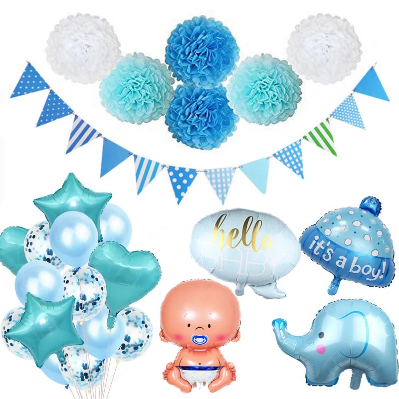 Детский душ для мальчика набор это мальчик девочка Детские воздушные шары пол