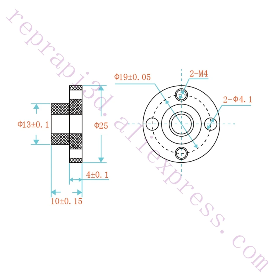 2 шт. аксессуары для 3D принтера Z axis Prusa I3 MK2 MK2S MK3 трапециевидный винт POM nut Reprap Prusa i3 MK3 3D принтер T8 свинцовый винт