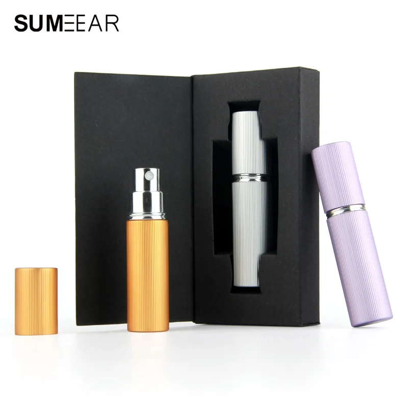 50Piece/Lot 5ml High-end Aluminum Refillable Perfume Bottle With Spray Cosmetic packing box Atomizer For Gift | Красота и здоровье