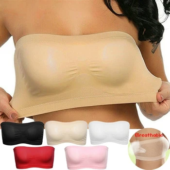 

Large Size Womens Seamless Bra Lady Sexy Strapless Push Up Crop Top Bra Tube Top Bra Bandeau Underwear Bralette Lingerie mujer