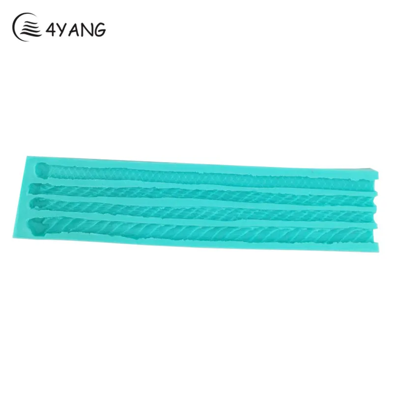 

4YANG 4 Even Twine Fondant Silicone Mold Chocolate Cake Mold DIY Baking Tool Sugarcraft Silicone Mold Cake Decorating Tools