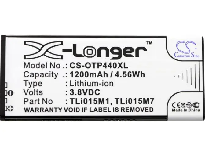 Кэмерон китайско 1200 мАч батарея для чехол с откидной крышкой ALCATEL One Touch Pixi 4 0 OT-4034