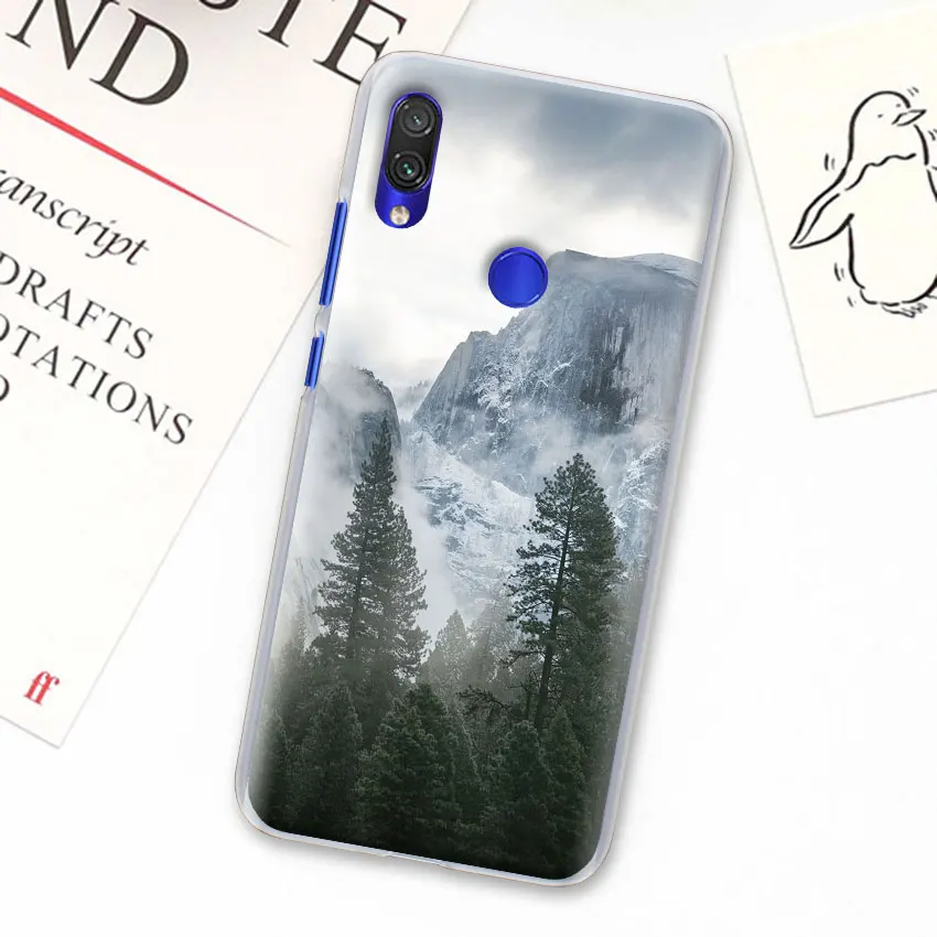 Пейзаж горы пейзаж чехол для Xiaomi mi A3 A1 A2 8 Lite 9T CC9E Играть Red mi K20 Pro 7A Note 7 фотоаппаратов моментальной печати 7S жесткий прозрачный чехол Capa