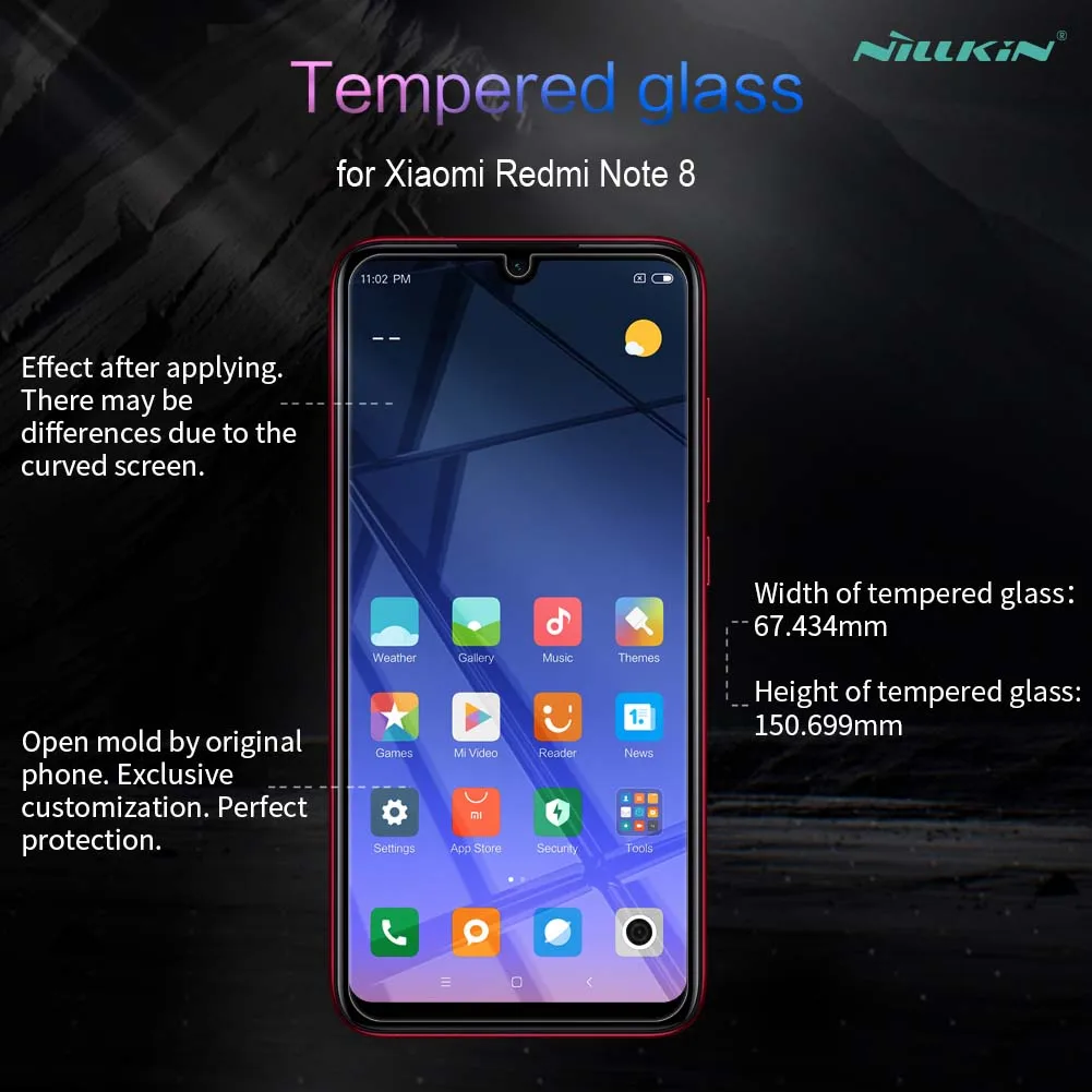Nillkin Anti-burst 9H 0,2 мм 2.5D Amazing H+ профессиональная защитная пленка для Xiaomi Redmi Note 8 Защита экрана из закаленного стекла