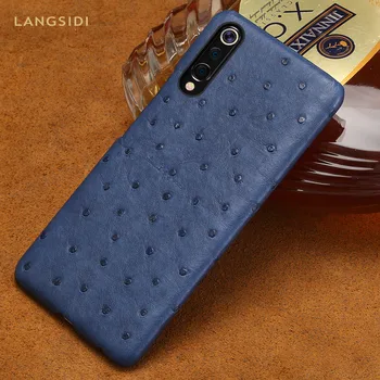 

Natural Ostrich Leather Phone Case For Xiaomi Mi 9 9t pro 9 SE 8 Lite A3 cover For Redmi K20 pro 6 7 7A note 7 5Plus 4x Luxury