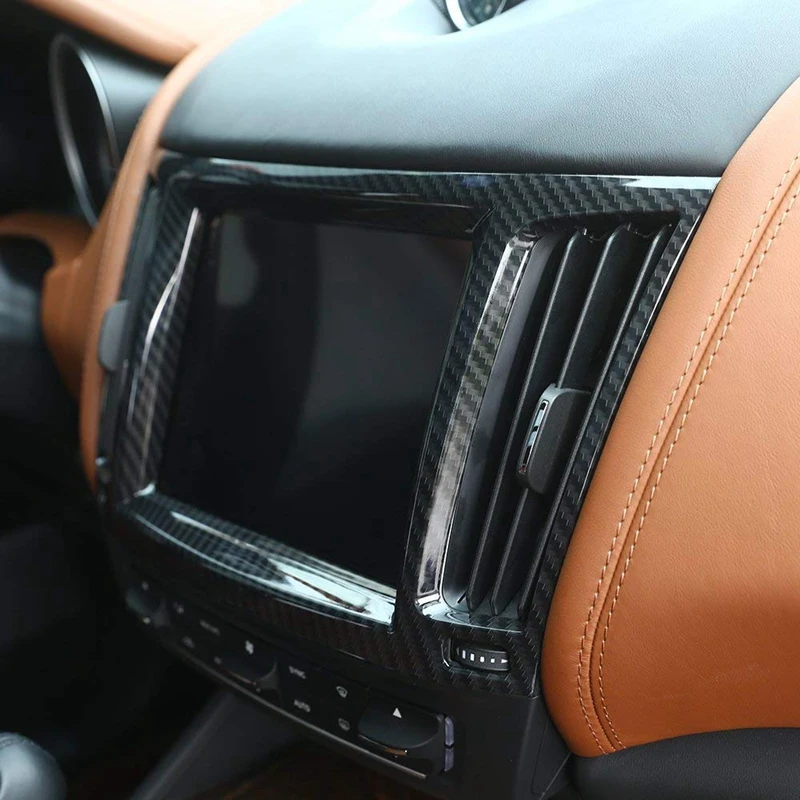 Автомобильный Abs пластик внутренняя навигационная коробка рамка Крышка отделка Аксессуары для Maserati Levante углеродное волокно стиль