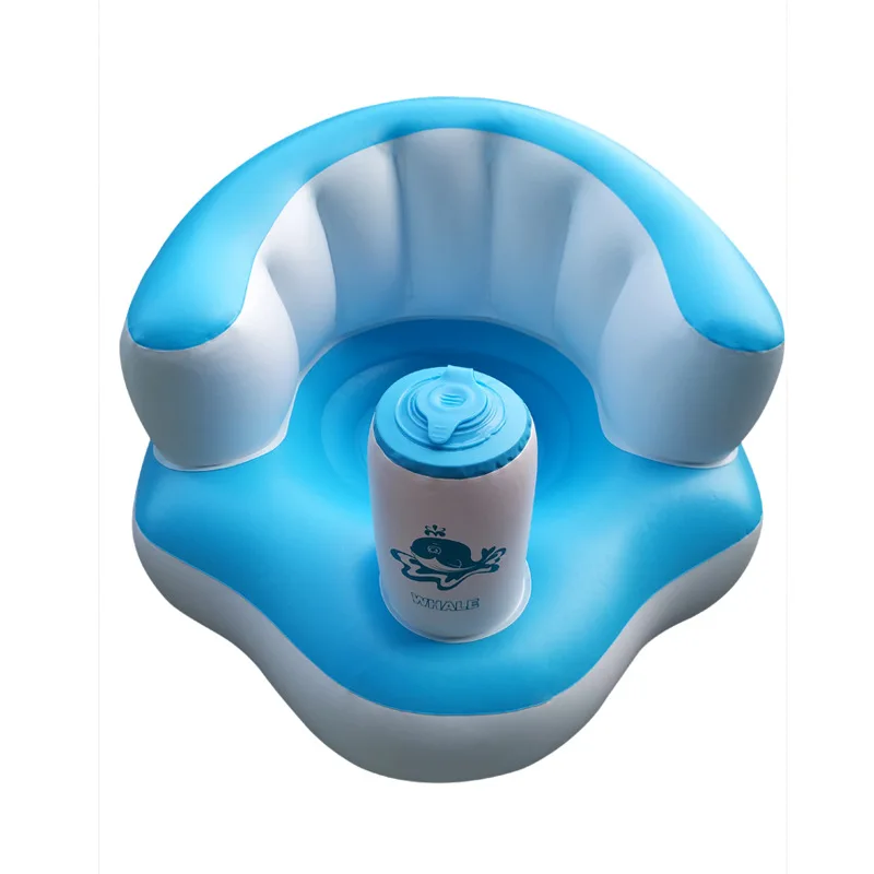 BLUE BalleenShiny Детские Игрушки для ванны, подседельная подушка для сиденья, складной детский Коврик для ванны, надувной диван, игрушки для малышей, новорожденные, сиденье для купания для 3-36 м - Цвет: BLUE