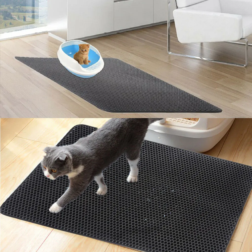 

Waterproof Pet Cat Litter Mat Double Layer Cat Litter Trapping Pet Litter Cat Mat Clean Pad Products For Cats Accessories
