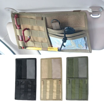 

1* Vehicle Sun Visor Panel Board Organizer Kit Storage Bag Tough 600D Nylon Material Tactical Pouch Car Accessory