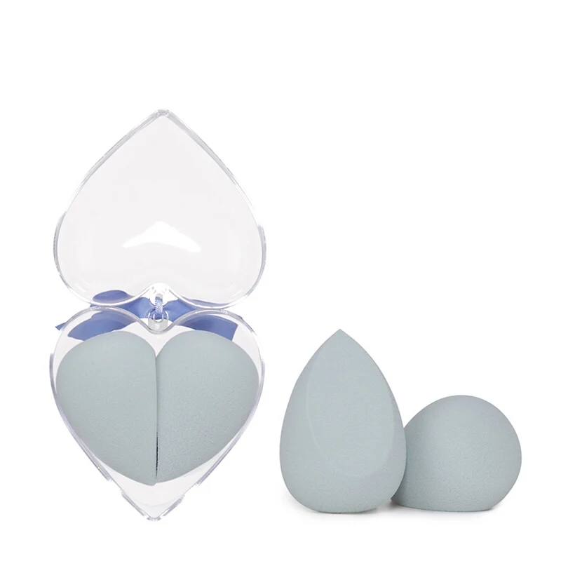Brand New Makeup Egg Cosmetic Egg Holder Non-latex Dry-wet Dual-use Powder Puff Cosmetic Puff Tools - Цвет: 2 x Puff