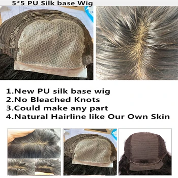 5x5 PU silk base wig