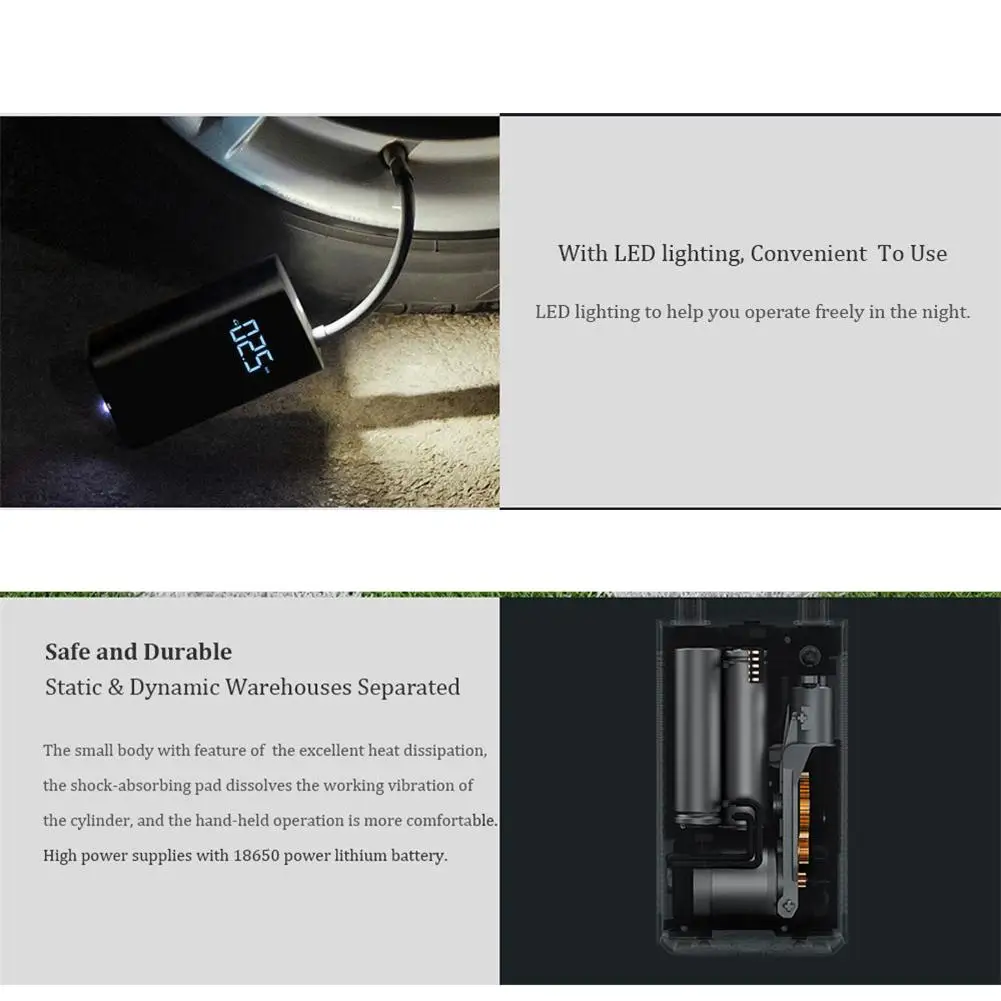  Portable Smart Digital Tire Pressure Detection Electric Inflator Pump for Xiaomi Mijia Bike Motorcy - 4000572224045