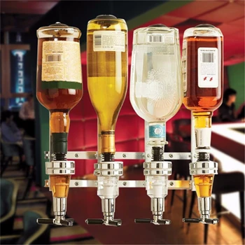 

Cocktail Bar Maker Bar Aluminium Alloy Four-Head Straight Quantitative Wall-Mounted Bartender Set Bartender Tools